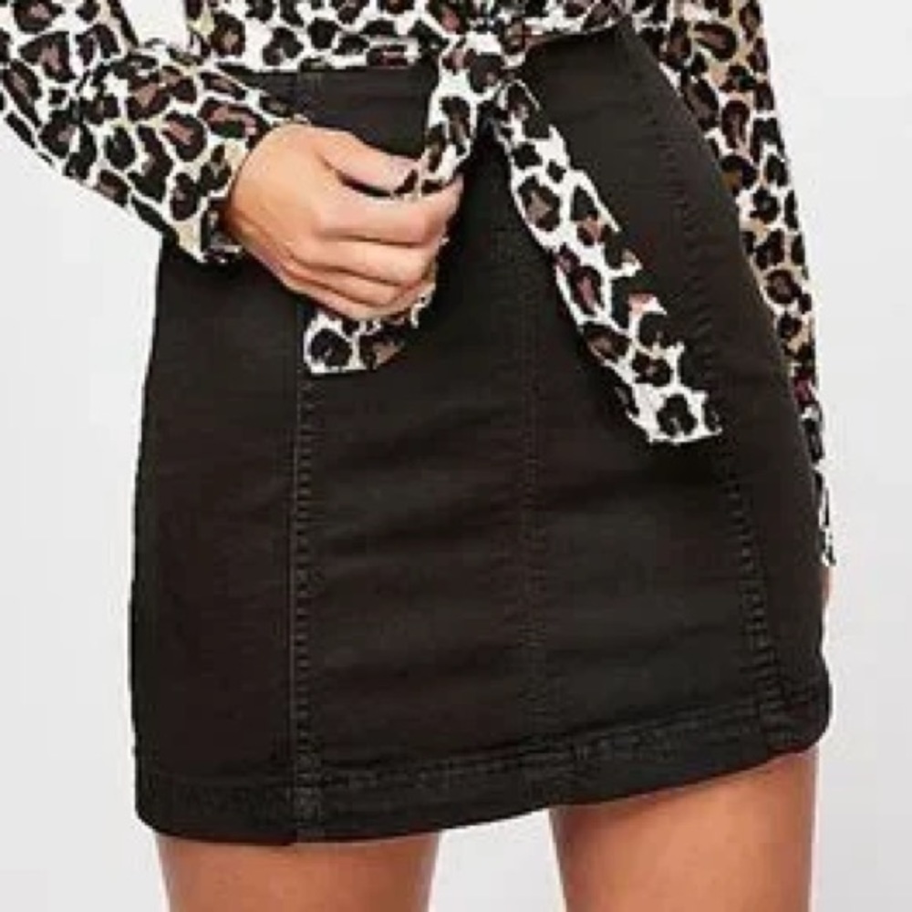 FREE PEOPLE MODERN FEMME DENIM SKIRT